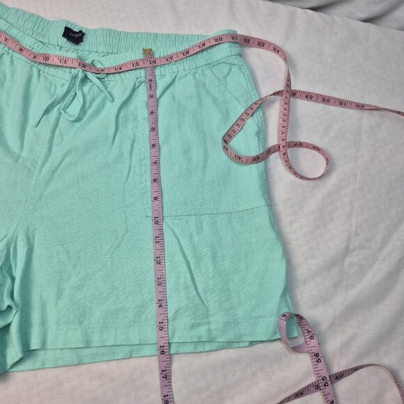J.Crew Women's Striped linen blend drawstring Shorts Size XXL Green Mint (55) - Picture 6 of 12